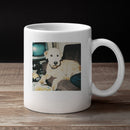 Retro Weird Dog Lounging Unisex Mug
