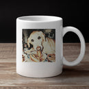 Hungry Dog Eating Hotdog Art Unisex Mug