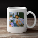 Lazy Cat Relaxing on Yoga Mat Unisex Mug
