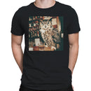 Owl at Whiskey Bar Retro Men's T-shirt