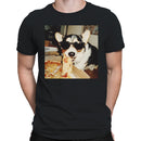 Corgi Eating Pizza Slice Men's T-shirt