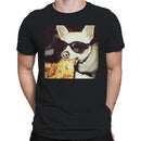 Dog Eating Pizza with Sunglasses Men's T-shirt