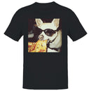 Dog Eating Pizza with Sunglasses Men's T-shirt