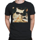 Cat Eating Pizza Men's T-shirt