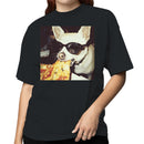 Dog Eating Pizza with Sunglasses Women's T-shirt