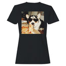 Corgi Eating Pizza Slice Women's T-shirt