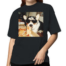 Corgi Eating Pizza Slice Women's T-shirt