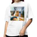 Cute Cat Staring at Ramen Bowl Women's T-shirt