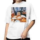 Cute Cat at Dim Sum Restaurant Table Women's T-shirt