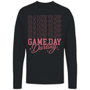 Game Day Pink Retro Script Women's Long Sleeve Shirt
