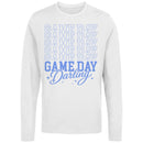 Game Day Blue Retro Script Women's Long Sleeve Tee