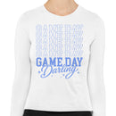 Game Day Blue Retro Script Women's Long Sleeve Tee