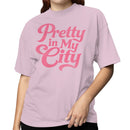 Pretty in My City Pink Retro Women's T-shirt