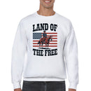 Land of the Free Cowboy American Flag Men's Sweatshirt