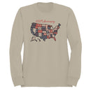 250th Anniversary USA Floral Map Art Men's Sweatshirt
