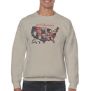 250th Anniversary USA Floral Map Art Men's Sweatshirt
