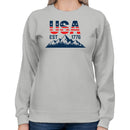 USA EST 1776 Patriotic Mountain Women's Sweatshirt
