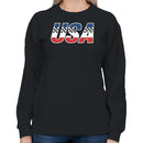 USA Racing Flag Patriotic Women's Sweatshirt