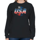 USA Racing Flag Speed Graphic Women's Sweatshirt