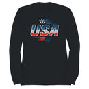 USA Racing Flag Speed Graphic Women's Sweatshirt