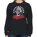 'Merica Patriotic Retro George Washington Women's Sweatshirt