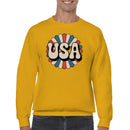 Retro USA Patriotic Flower Men's Sweatshirt
