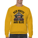 Red White & Blue Patriotic Porch Men's Sweatshirt