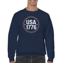 USA 1776 EST Patriotic Vintage Circle Men's Sweatshirt