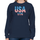 USA 1776 Patriotic American Flag Women's Sweatshirt