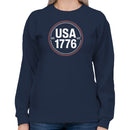 USA 1776 EST Patriotic Vintage Circle Women's Sweatshirt