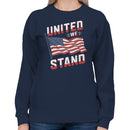 United We Stand American Flag Art Women's Sweatshirt