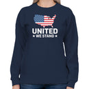 United We Stand American Flag Map Women's Sweatshirt