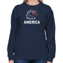 Patriotic Eagle Head Graphic Women's Sweatshirt
