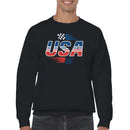 USA Racing Flag Speed Graphic Men's Sweatshirt