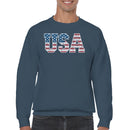 Vintage Distressed USA Flag Graphic Men's Sweatshirt