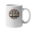 Retro USA Patriotic Flower Unisex Mug
