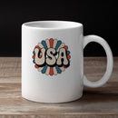 Retro USA Patriotic Flower Unisex Mug