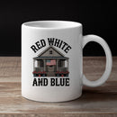 Red White and Blue Patriotic Porch Unisex Mug