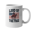 Land of the Free Cowboy American Flag Unisex Mug