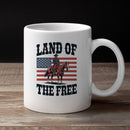 Land of the Free Cowboy American Flag Unisex Mug