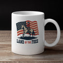 Land of the Free Cowboy Patriotic Art Unisex Mug