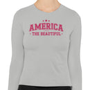 America The Beautiful Patriotic Stars Women's Long Sleeve