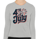 4th of July Retro Fireworks Women's Long Sleeve Shirt