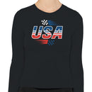 USA Racing Flag Speed Graphic Women's Long Sleeve