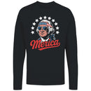 Merica Patriotic Retro George Washington Women's Long Sleeve