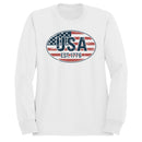 USA Est. 1776 Distressed Flag Oval Women's Sweatshirt