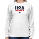 USA Bold Typography Star Design Women's Sweatshirt