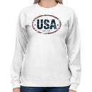 USA Est. 1776 Vintage Oval Patriotic Women's Sweatshirt