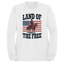 Land of the Free Cowboy American Flag Women's Sweatshirt