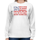 America the Beautiful Floral Flag Art Women's Sweatshirt